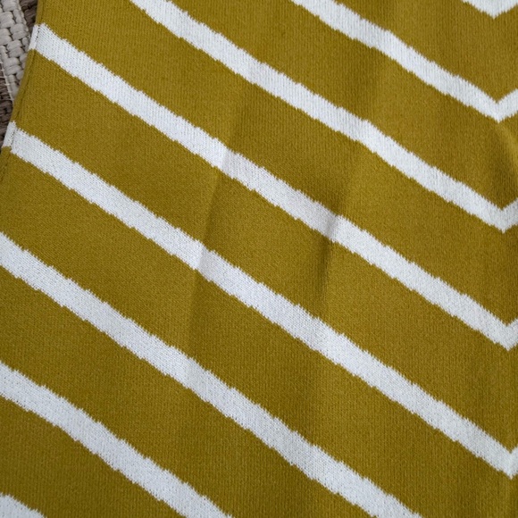 NWT Staud Long Sleeve Castle Midi Dress Chartreuse Chevron Small Heart Cutout - Picture 8 of 10